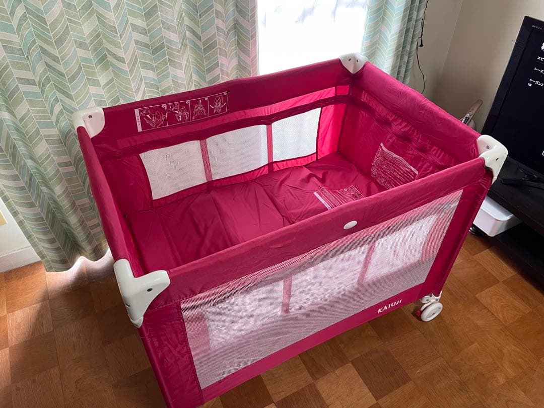 ▲KATOJI/カトージ 折りたたみベビーベッド プレイヤード