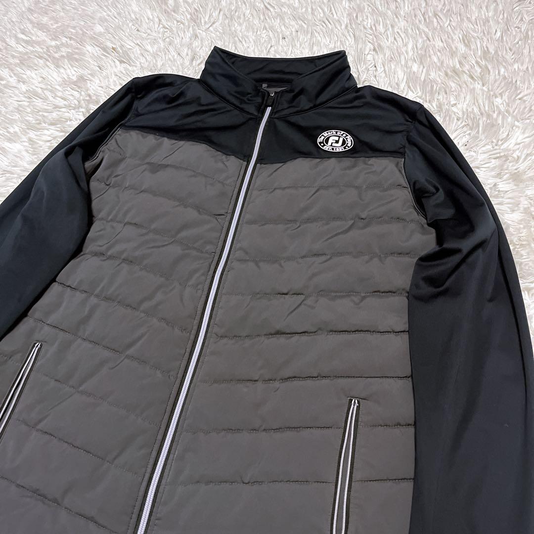 【極美品/メンズ2XL】フットジョイ ハイブリッド　中綿ジャケット　黒　グレー