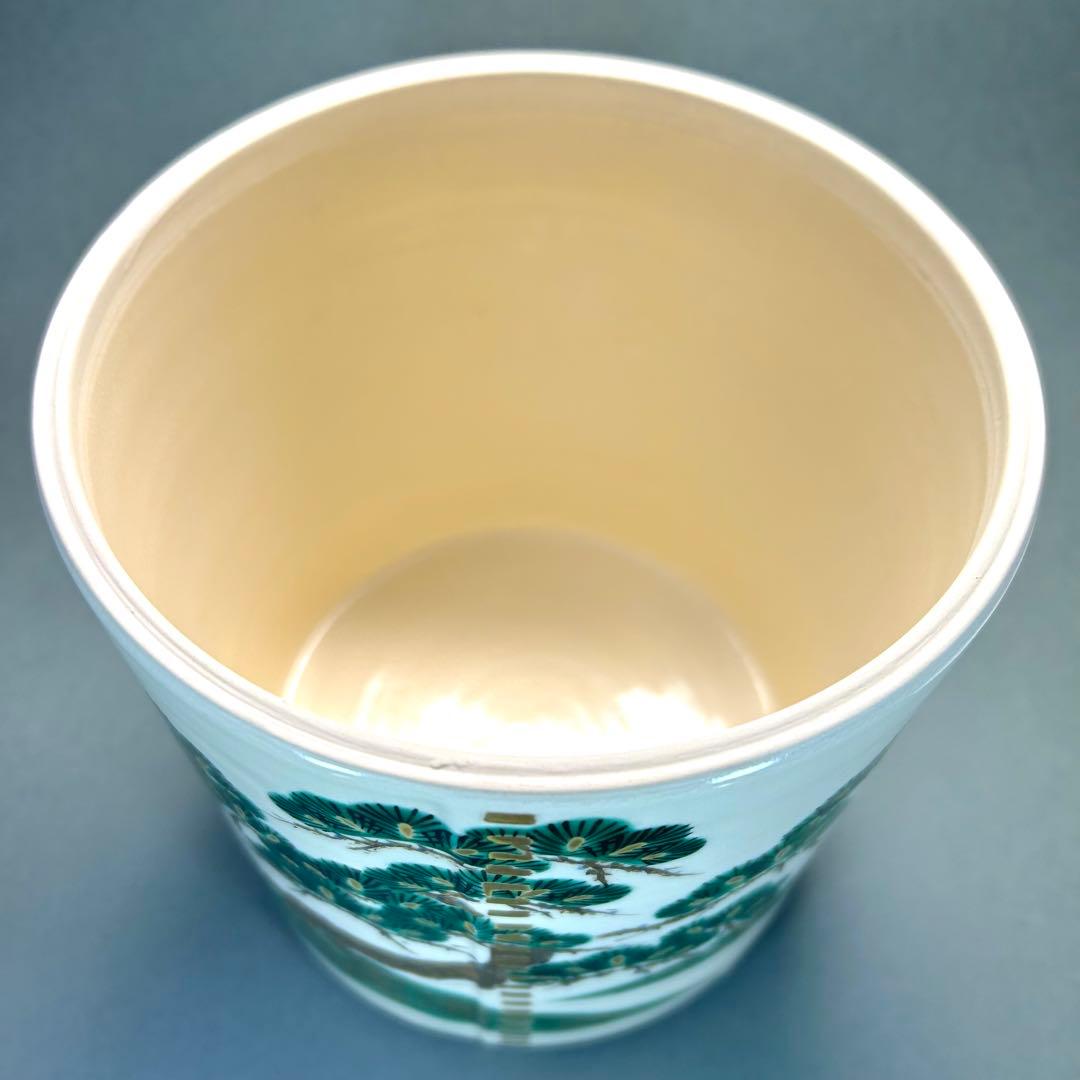 水指　『手塚大示　仁清写　松鶴絵曲形』　即中斎好写　桃山窯　茶道具　共箱　工芸品