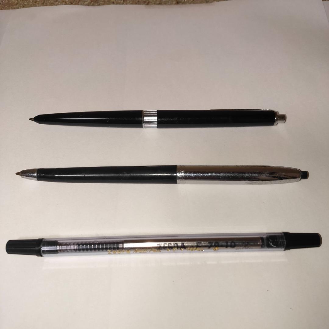 ボールペン２本セット＋替えインク　骨董品　昭和レトロ bic 三菱 zebra