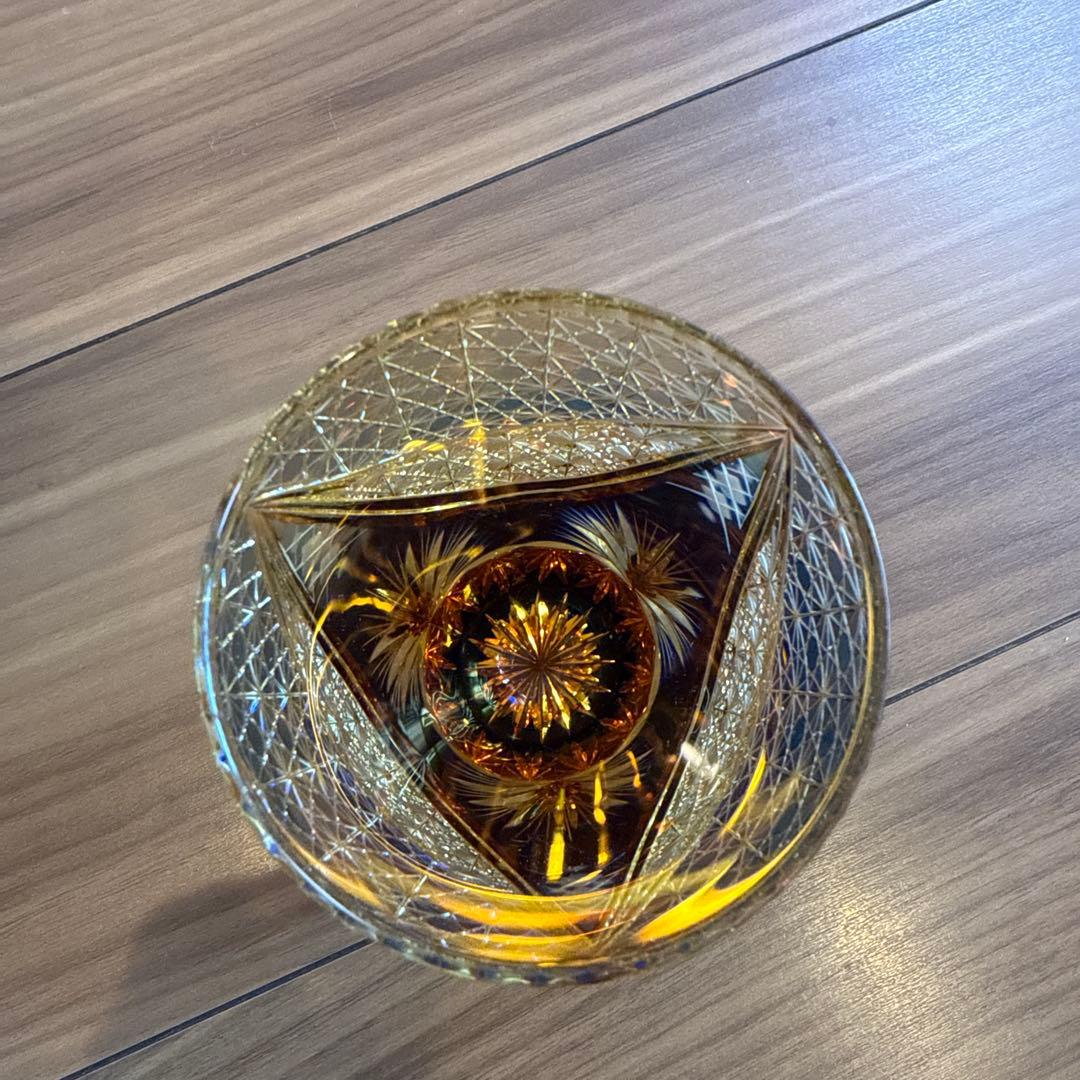 但野英芳　江戸切子　グラス　希少　青