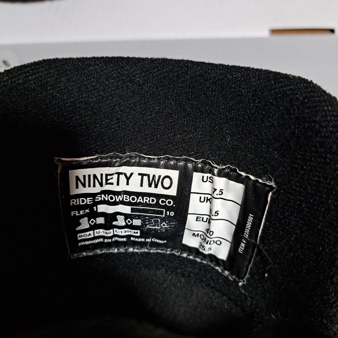 23-24 RIDE NINETY TWO スノーボードブーツ 7.5 ブラック