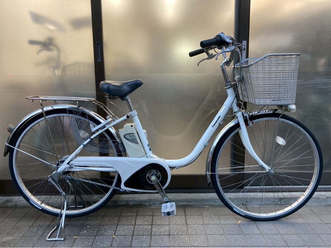 中古電動自転車 パナソニック リチウムビビSXホワイト 26インチ 横浜
