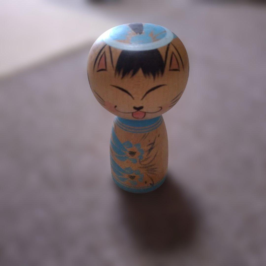 梅木道美 手描き猫こけし