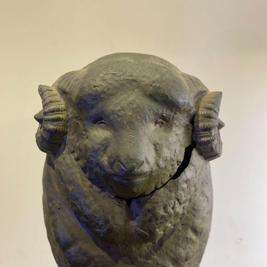 詳細不明の羊の銅像 アンティーク