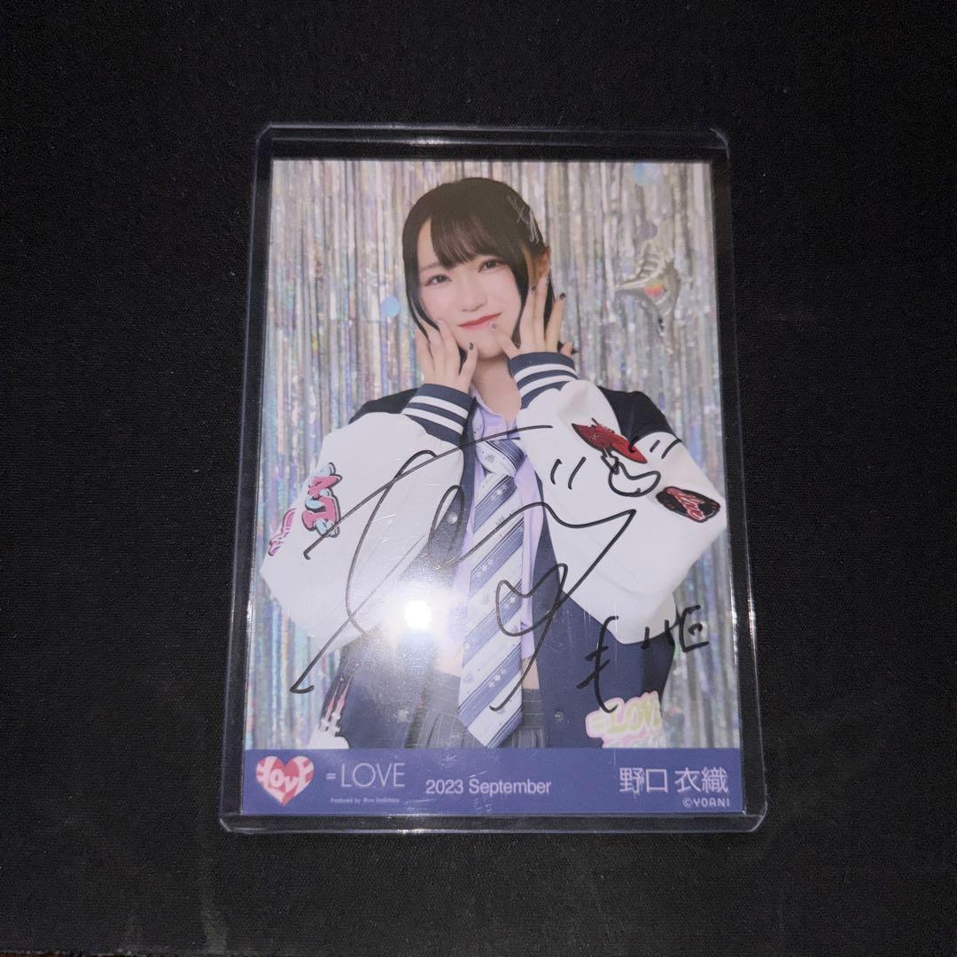 H*様 野口衣織 生写真【ヒロインズ】【直筆チュウ】