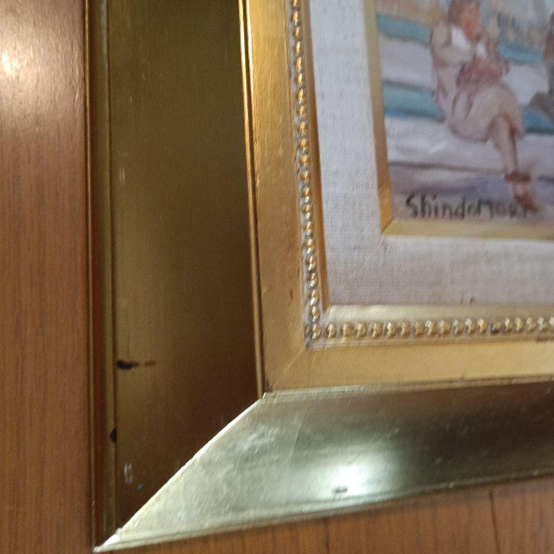 絵画　油彩　Shindo Mori　パリ風景　冬の公園　P1 森真道 S