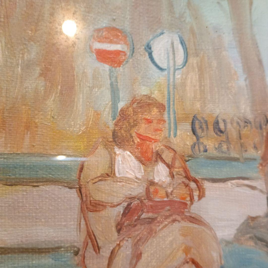 絵画　油彩　Shindo Mori　パリ風景　冬の公園　P1 森真道 S