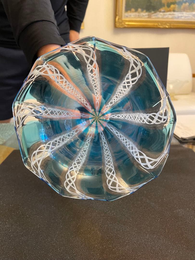ヴェネチアンガラス(ムラーノガラス) 大型コンポート