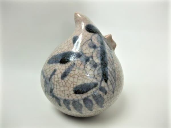 ≪李朝 朝鮮≫ 桃型水滴 朝鮮美術 桃形 砂高台 染付 書道具 美術品 骨董品