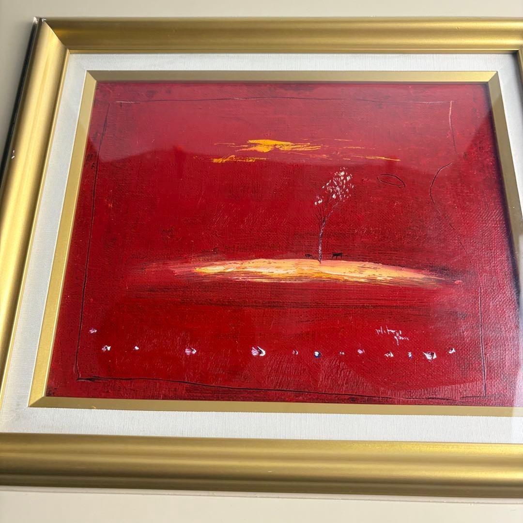 北海道画家 片山弘明「北のメルヘン」油彩 F3 額装 光陽会会員 一枚の繪 K