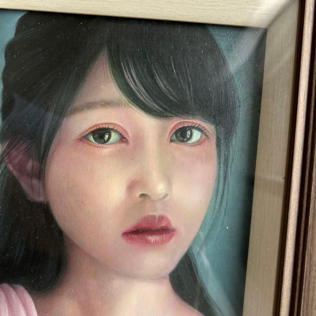 絵画　油彩画　少女　茅原佳介　「K A O」