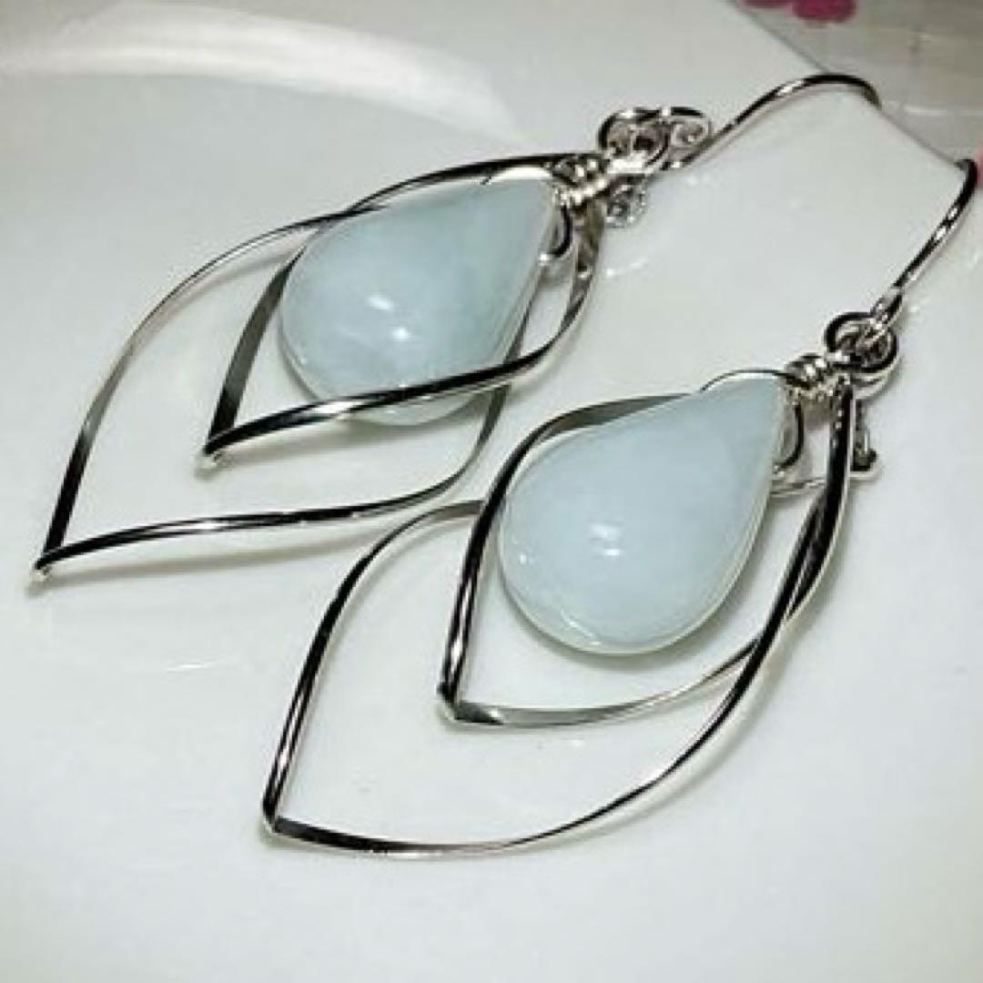 ティアドロップピアス　小滝産翡翠　K14 ゴールドフィルド使用