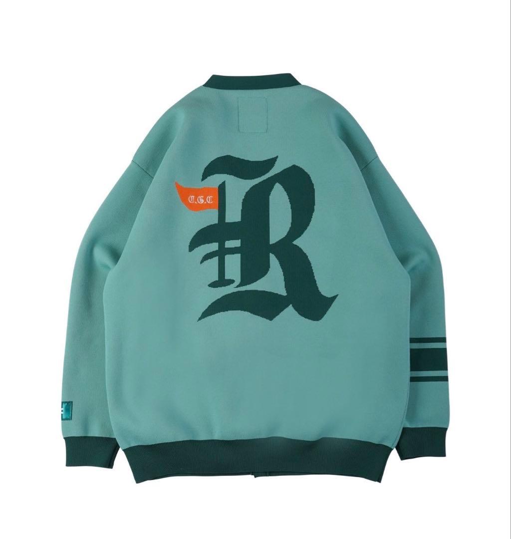 水色 ボタン付きカーディガン reroomゴルフウェア