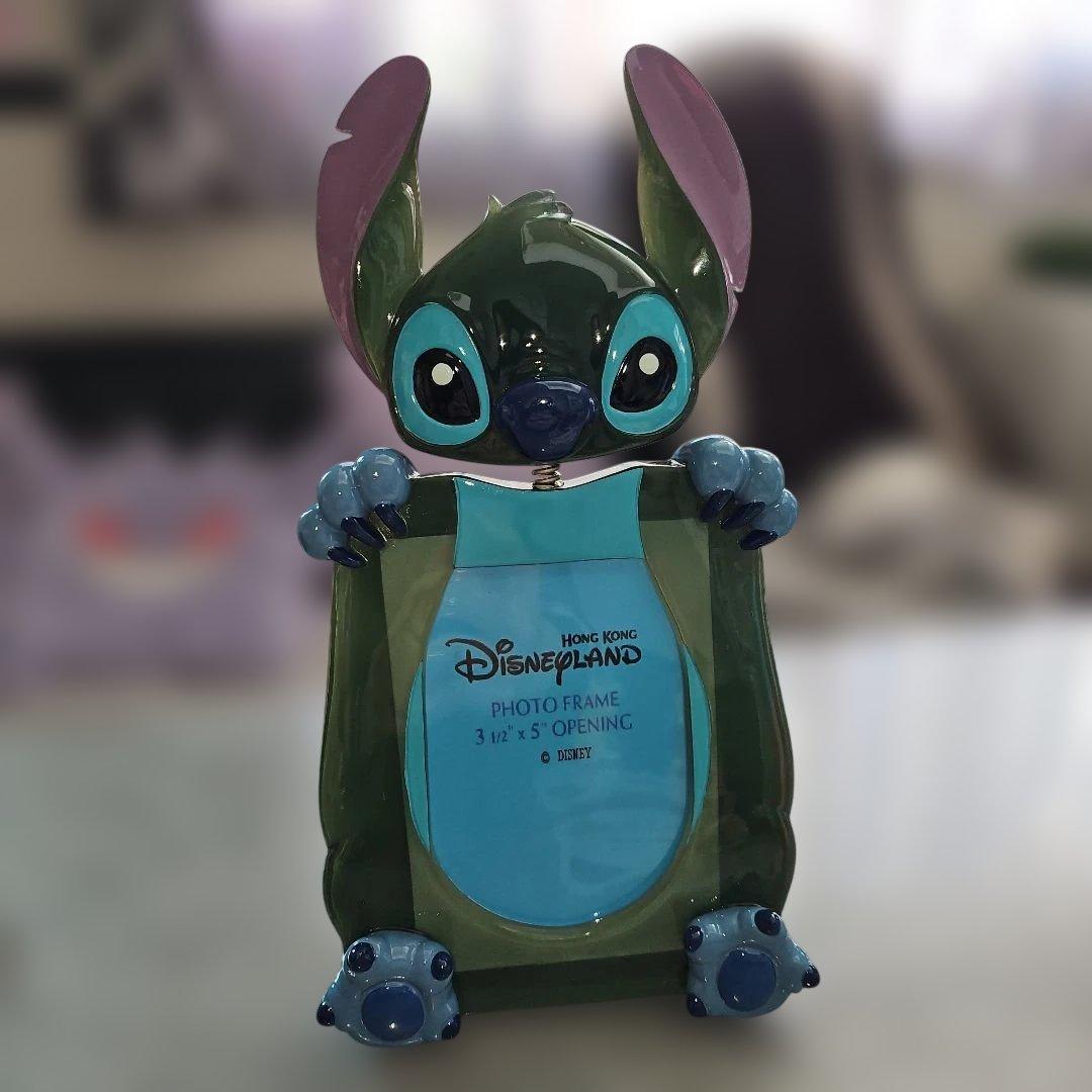 美品 超激レア 香港ディズニー 限定 スティッチ ボブルヘッド 写真立て