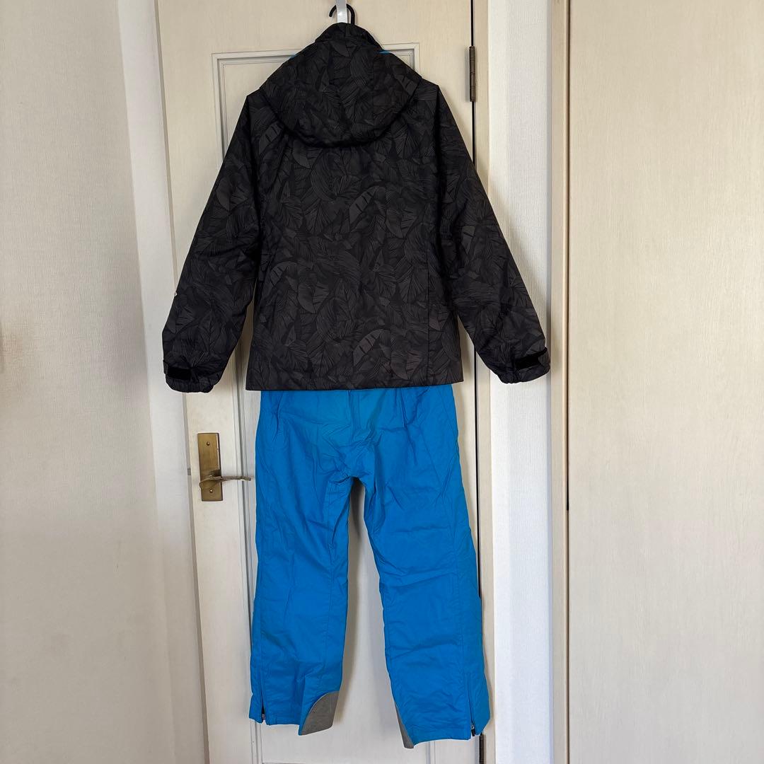 お値下げDESCENTEデサント★メンズスキーウェア上下セット★黒/青★サイズM
