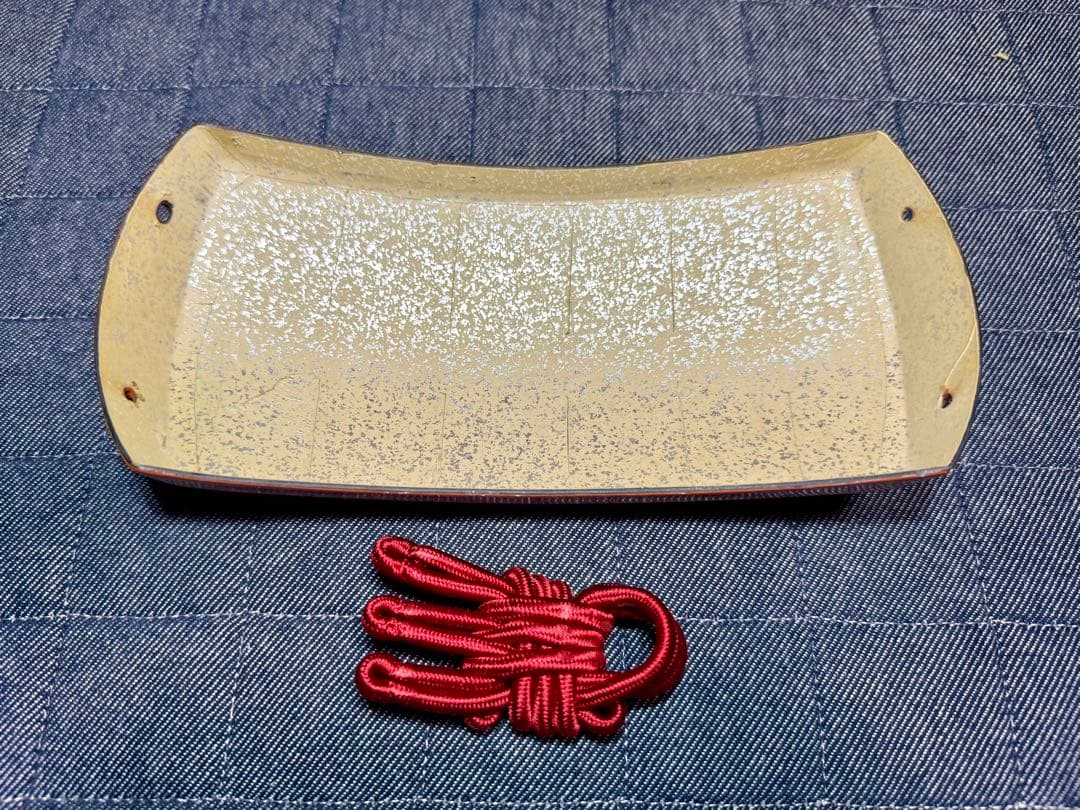 【美品】津軽三味線 胴掛け 五分大 朱色系 螺鈿 貝入 漆研ぎ出し 高級品 音緒