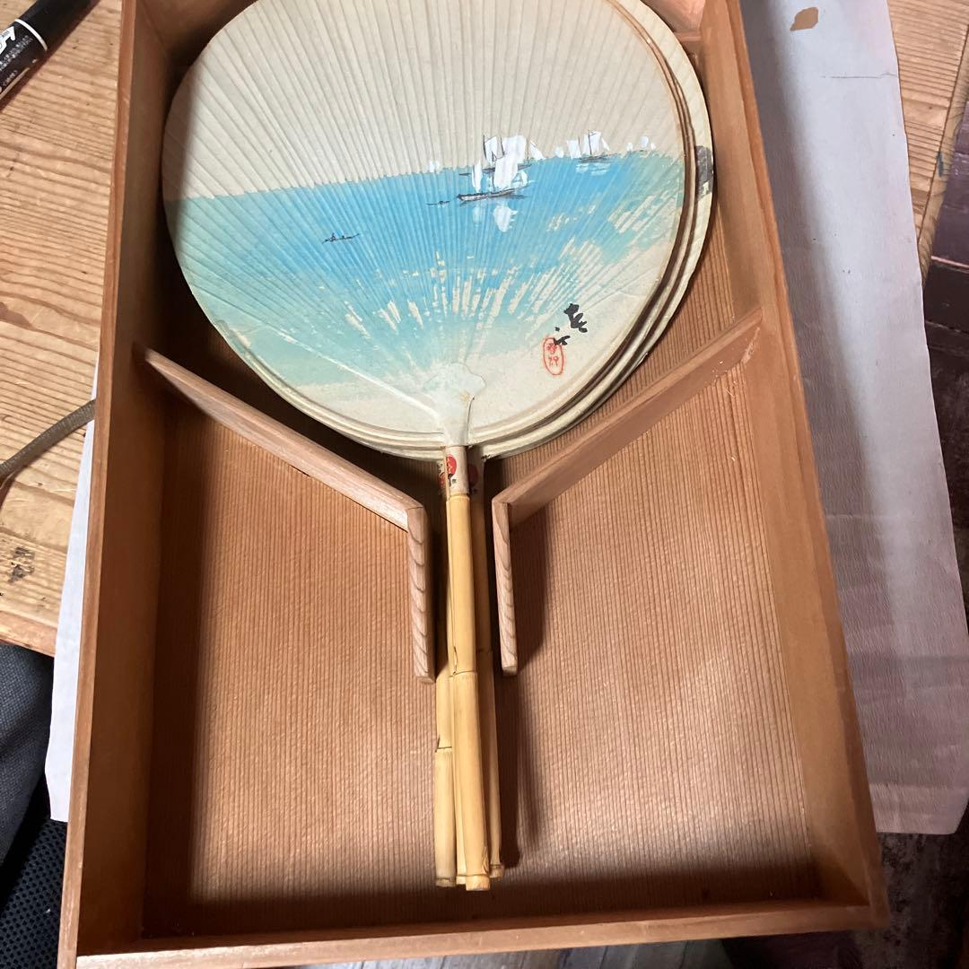 山元春汀　団扇　5本　四季山水画