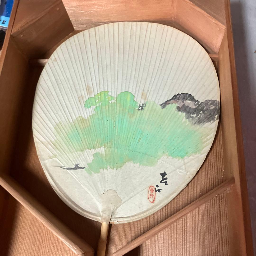 山元春汀　団扇　5本　四季山水画