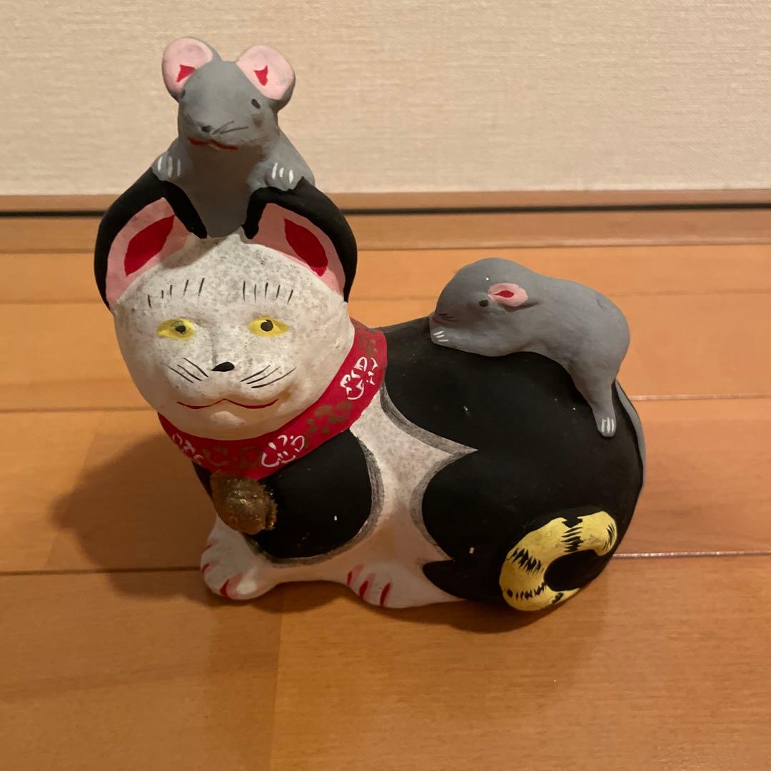 小幡人形　土人形　猫乗り鼠　伝統工芸品　郷土玩具