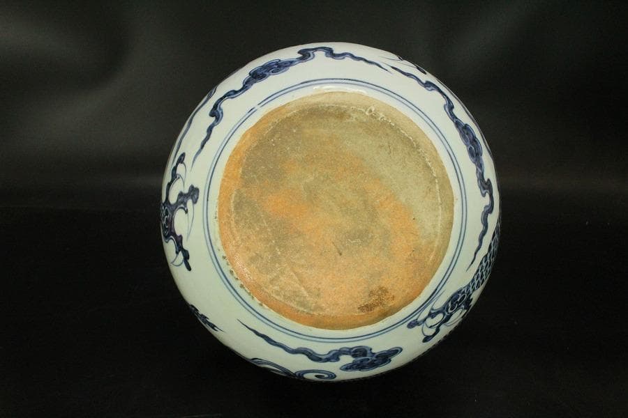 中国美術 青花 龍紋 天球瓶(A737)