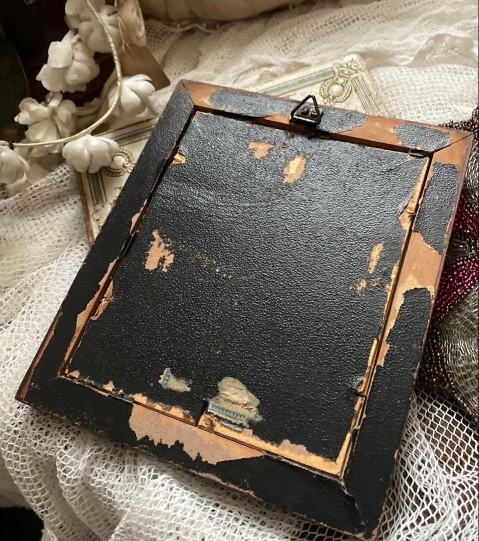 フランスアンティーク優美な貴婦人額装&ヴィクトリアンパラソル2点セット