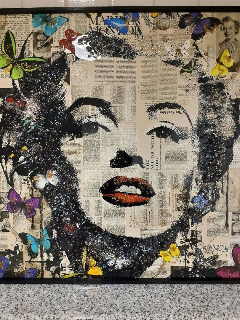 マリリン・モンロー ビーズコラージュアート 絵 画