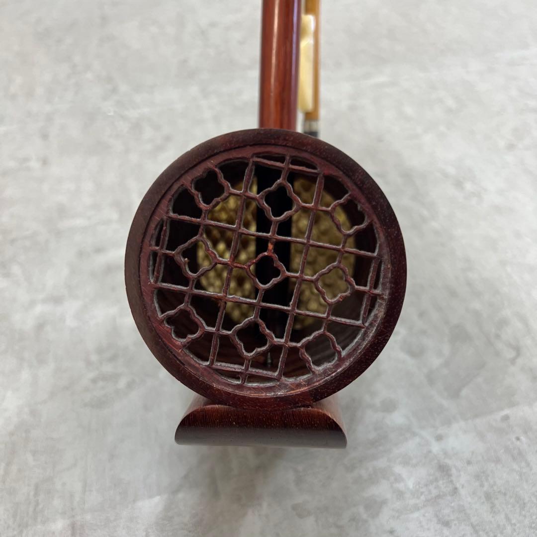 蘇州二胡　蛇皮　リアルレザー　パイソン　特制大紅木　ケース　弓　中国　民族楽器