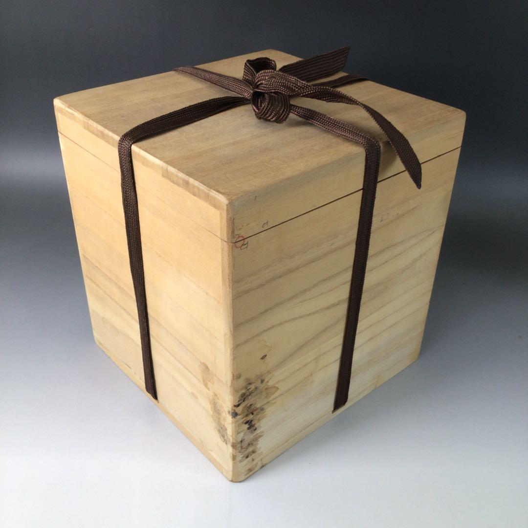 Ｒ９７６　水指　『如泉窯　李連休造』『雲鶴文』『高麗青磁水指』　共箱　茶道具