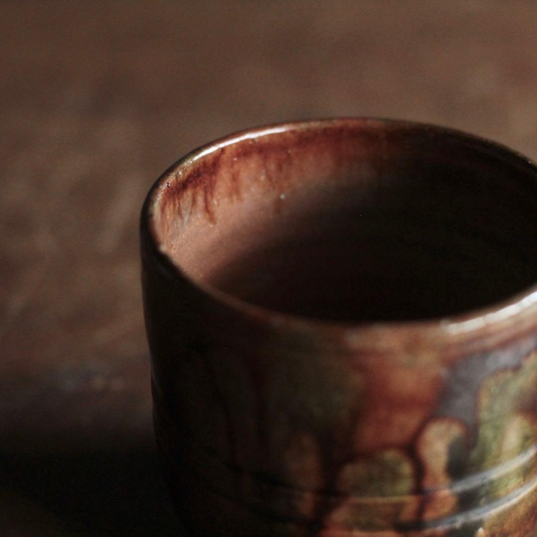 筒茶碗 須佐焼か？ 古美術 アンティーク 古道具 茶道具