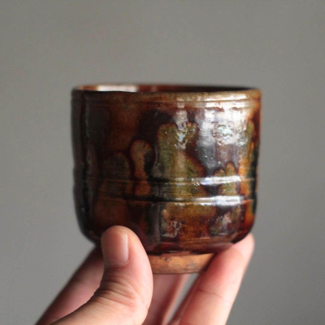 筒茶碗 須佐焼か？ 古美術 アンティーク 古道具 茶道具