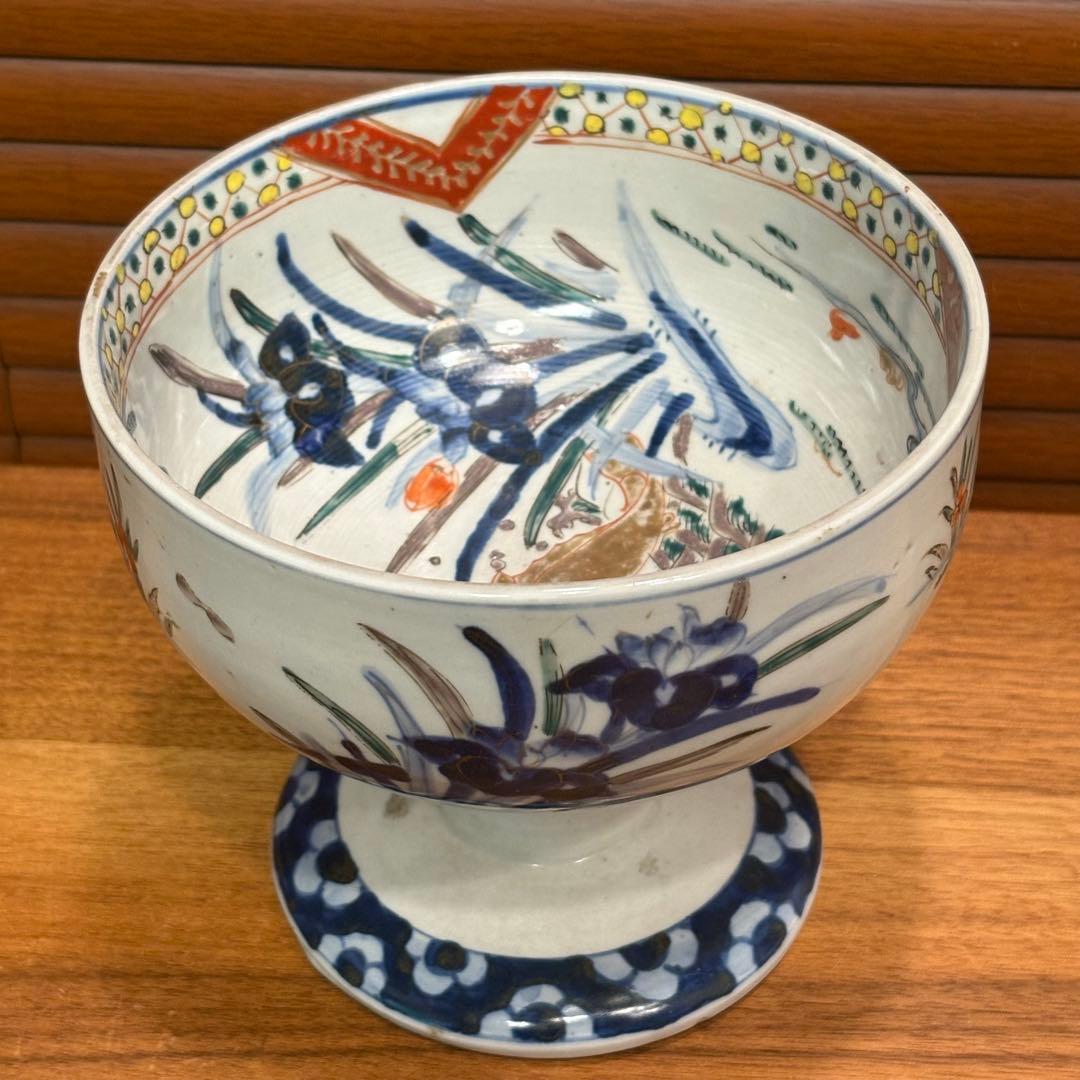 江戸時代　古伊万里　赤絵　鯉の滝登り　縁起物　杯