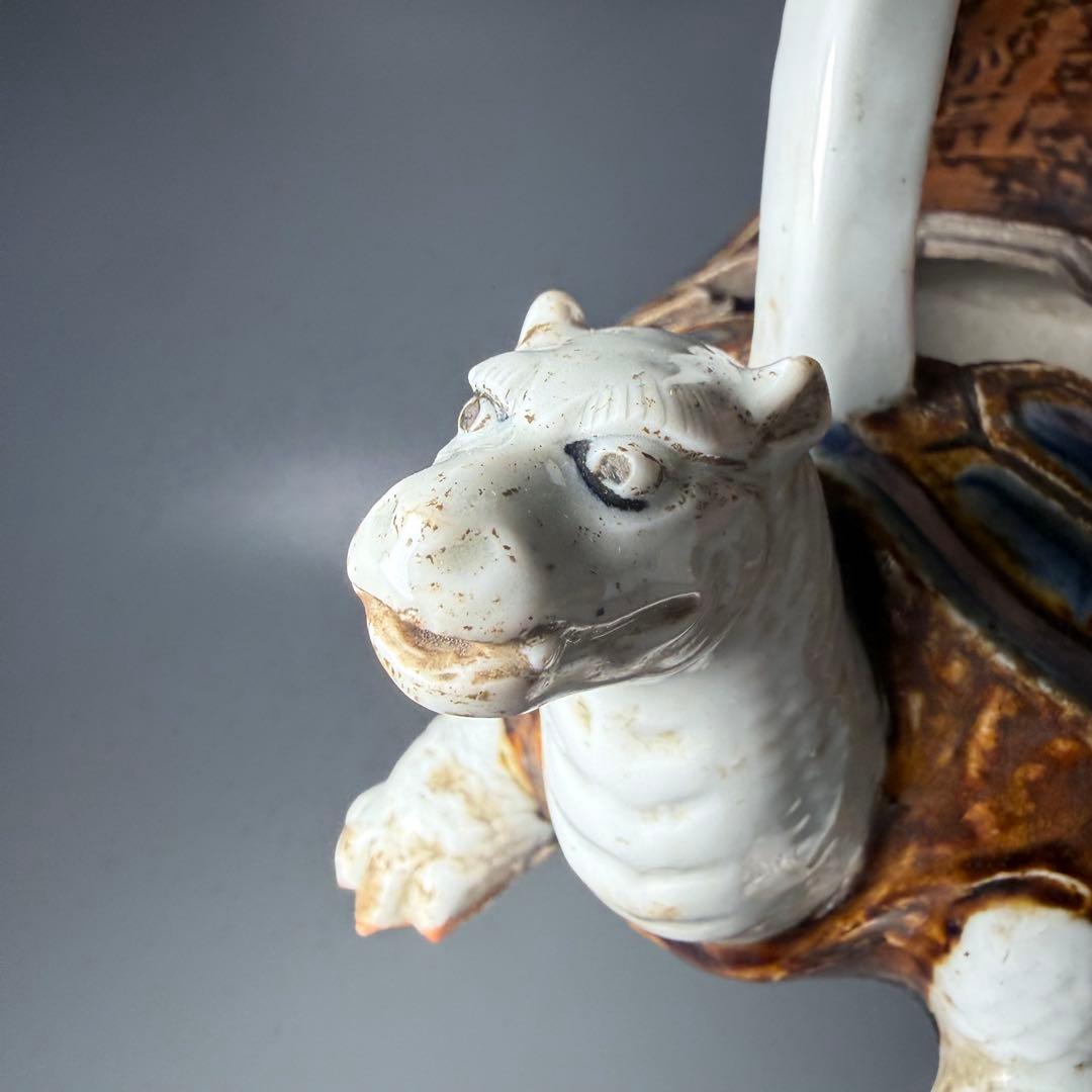 古伊万里　平戸焼　玄武形水注　江戸後期　箱付　オブジェ　愛らしい表情