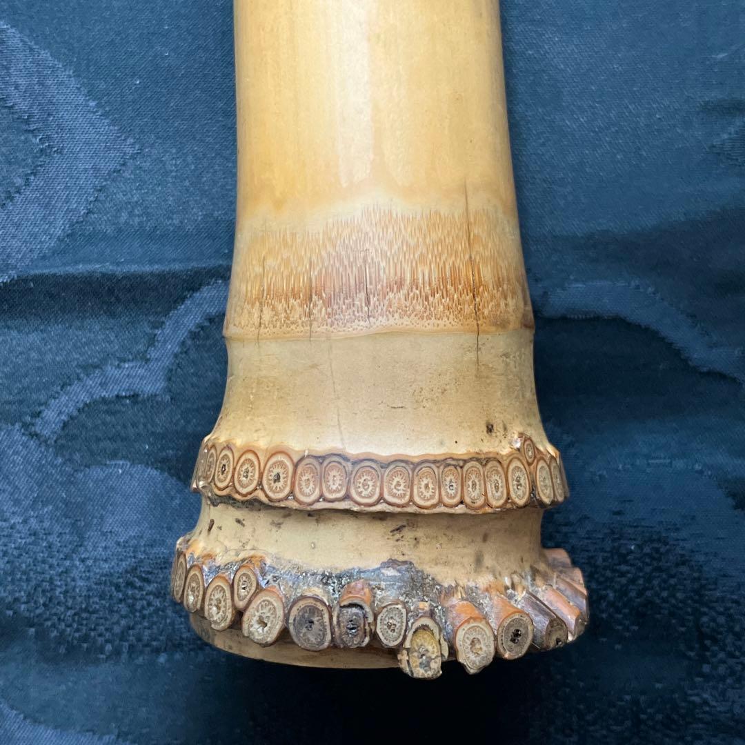 尺八 琴古流 在銘 中継ぎ緩み無し二尺一寸管 銀三線 【音出し確認済み】 重量◎