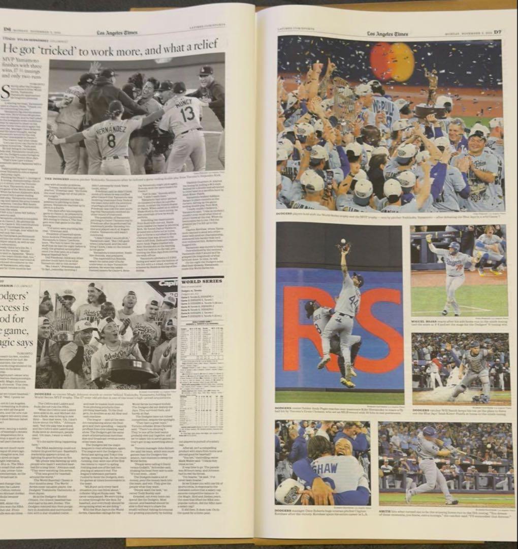 \"数々の伝説を生み出した\"ドジャース 『ワールドシリーズ優勝記念号】額縁入り