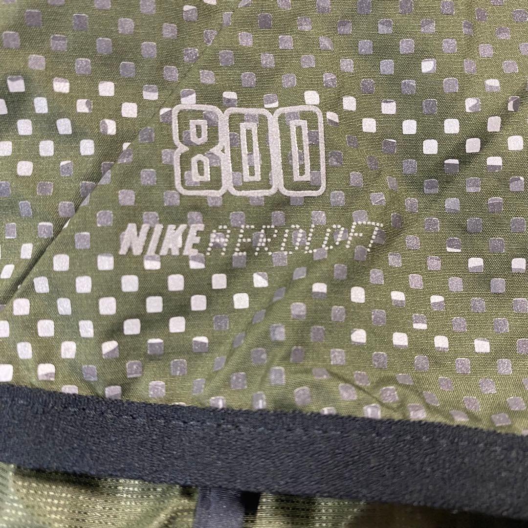 NIKE ランニング　エアロロフト 800 ダウン　ベスト　緑　黒　カモフラ　L