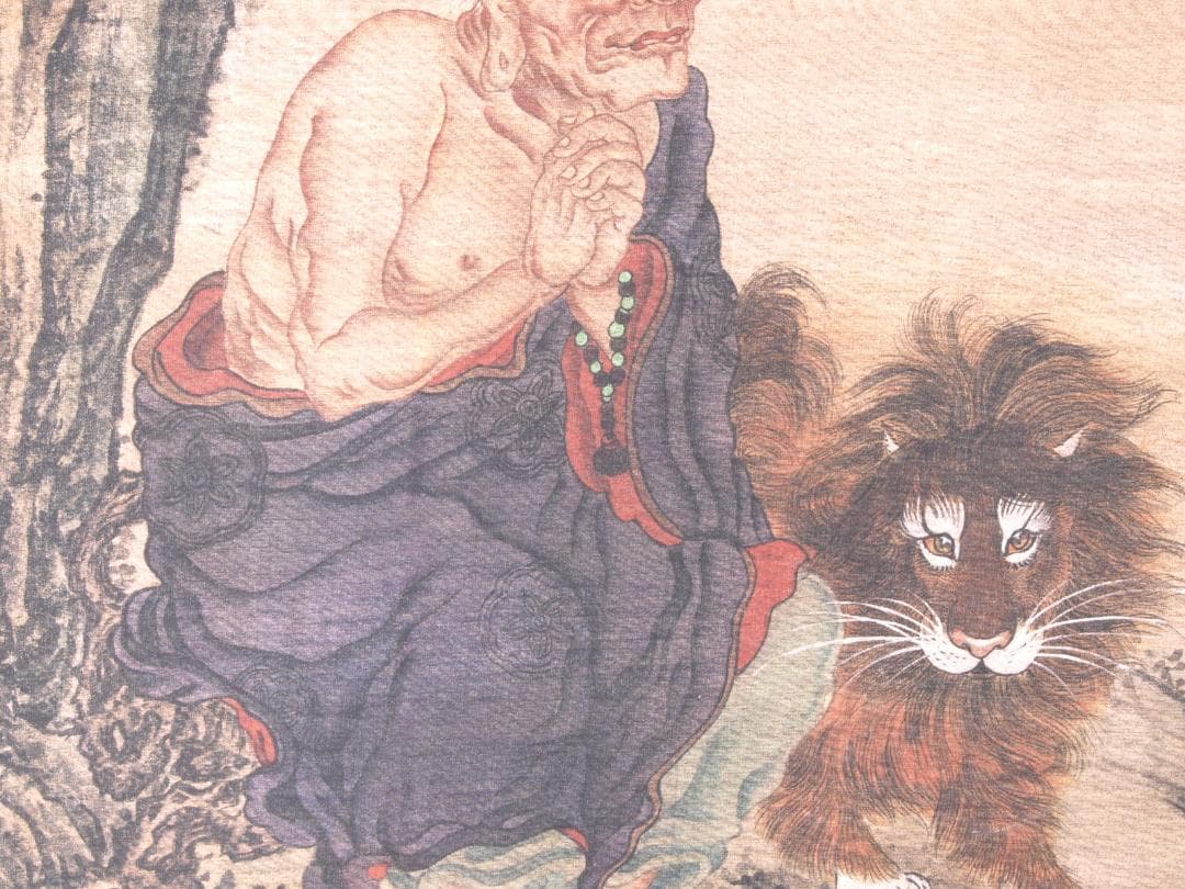 中国　唐時代　呉道子掛け軸　骨董品　肉筆保証 AK1099C11-3