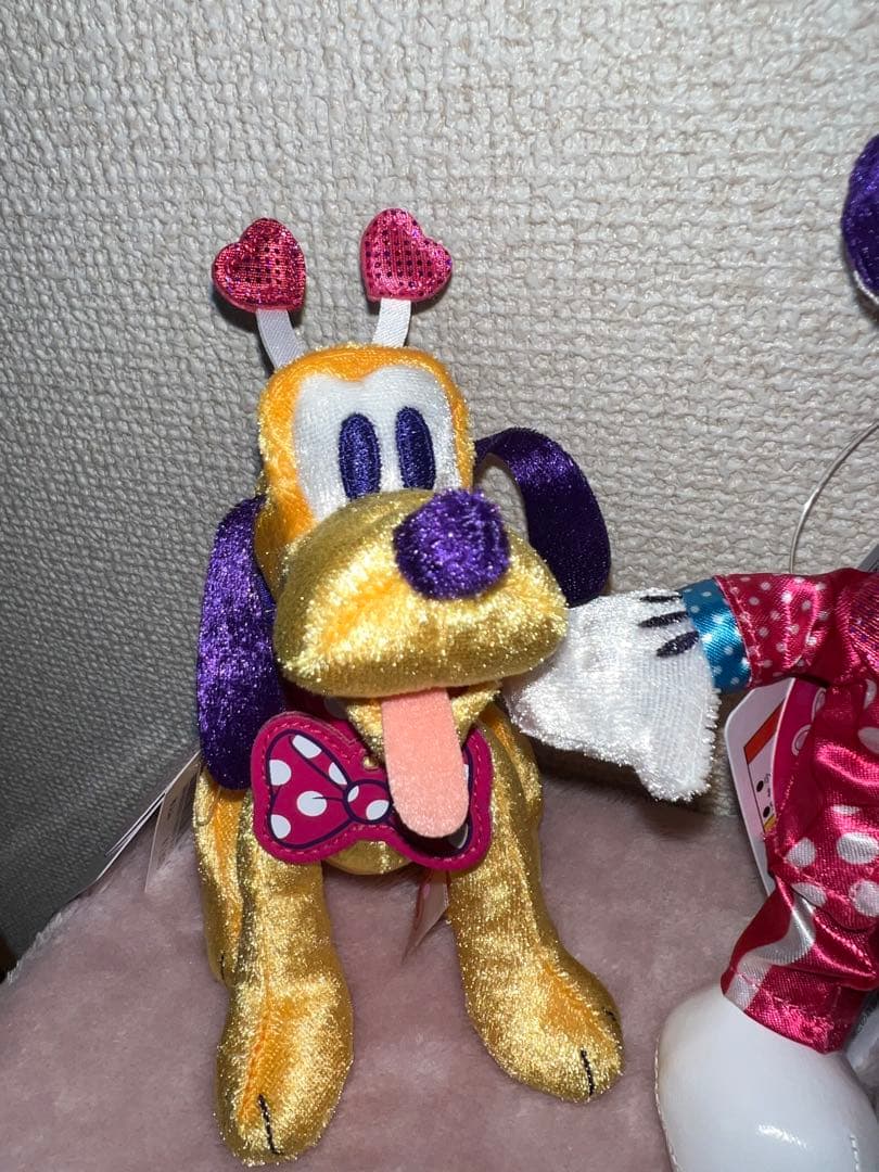 3点セットミニーパルパルーザミニパルぬいぐるみバッジ ミッキー ミニー プルート