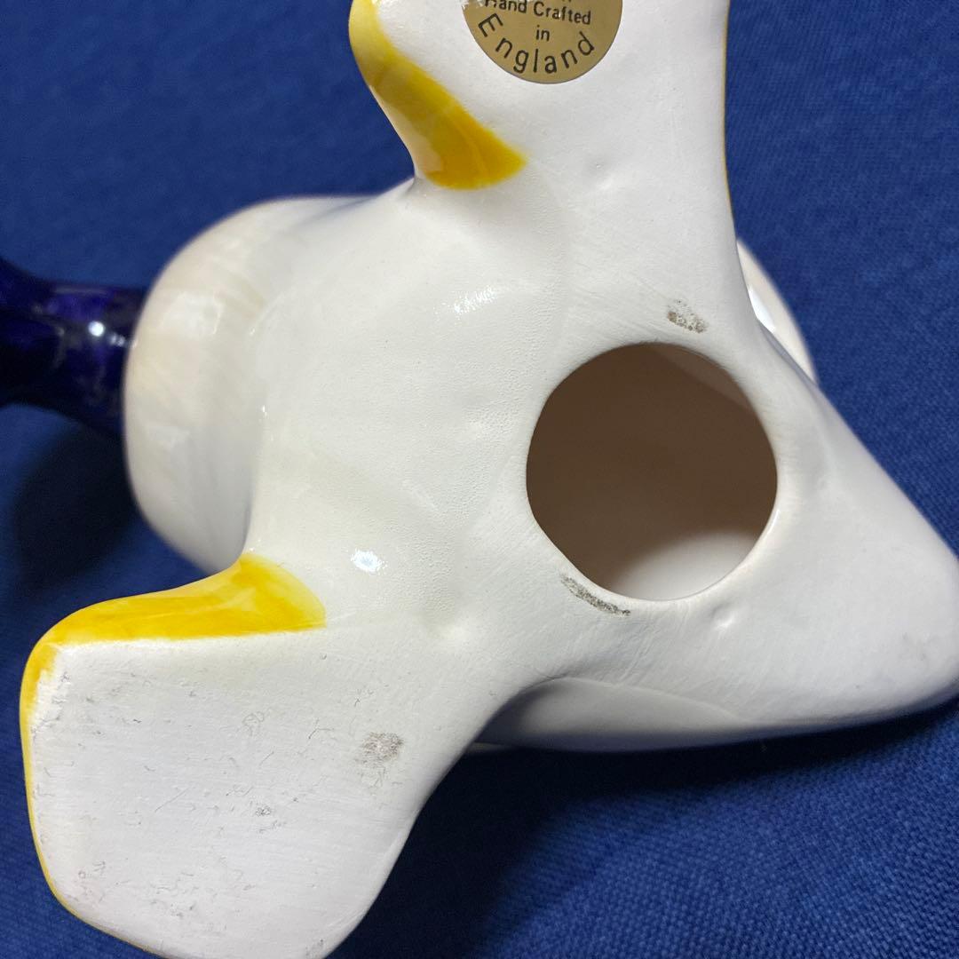 青と白の陶器製アヒル　イギリス製