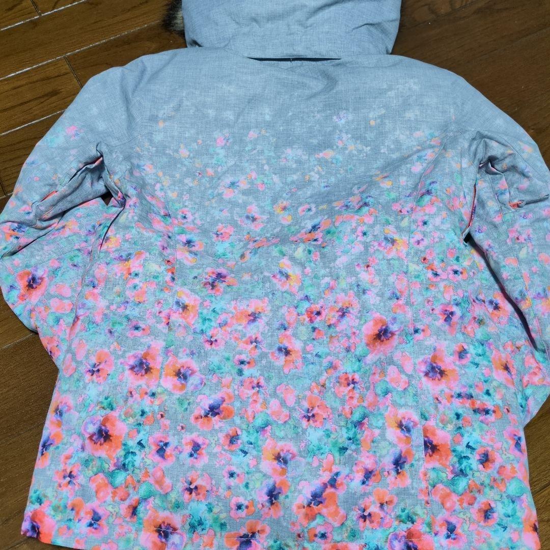 【美品】ROXY　スノボウェア　上下セット　総柄　小花柄　キャメルブラウン　Ｓ