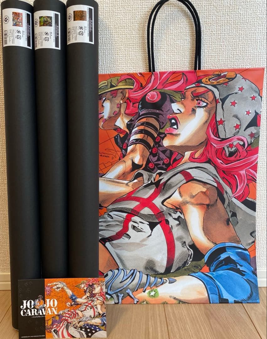 ジョジョの奇妙な冒険 ジョジョキャラバン ポスター3種 ショッパー ポストカード
