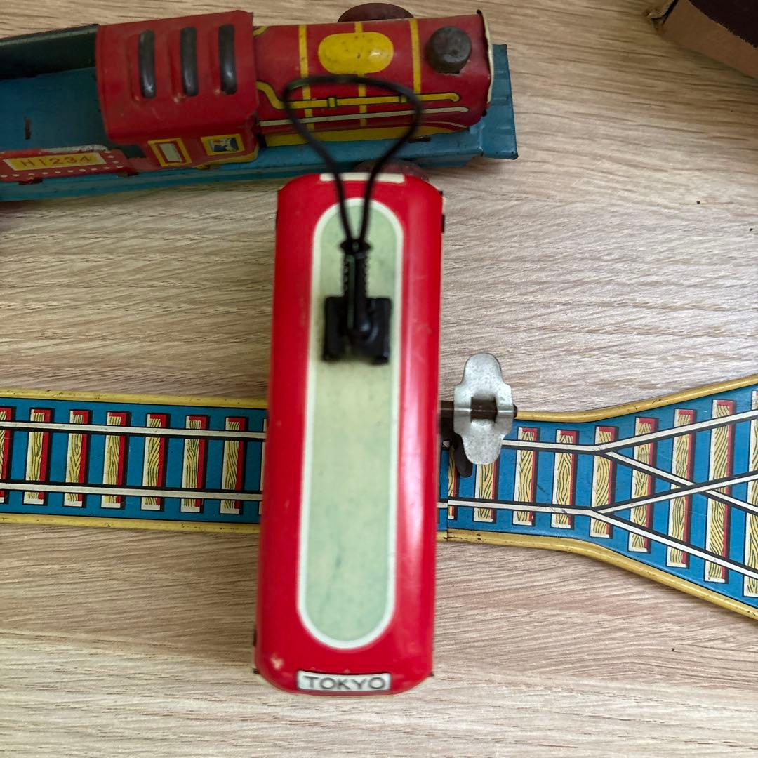 ブリキ　ロータリー電車　蒸気機関車　2点　昭和レトロ　アンティーク 日本製