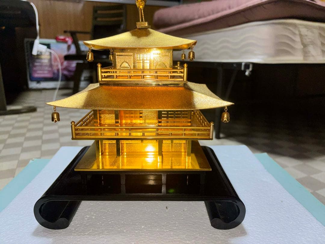 金閣寺模型 金色 金属製