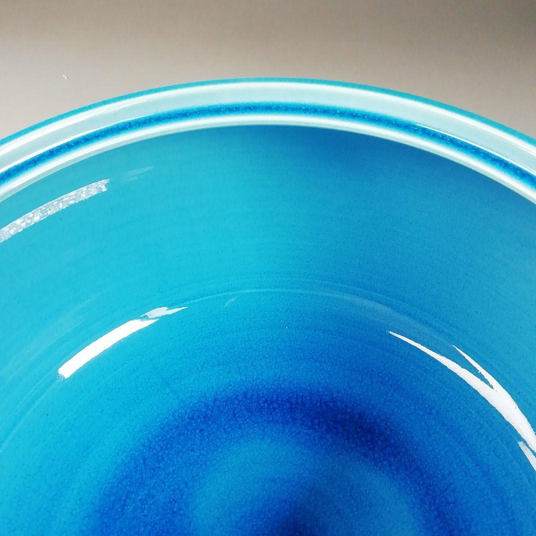 Ｔ９９６　水指　『浅黄交趾　捻梅』『平安　叶松谷 造』　共箱　茶道具