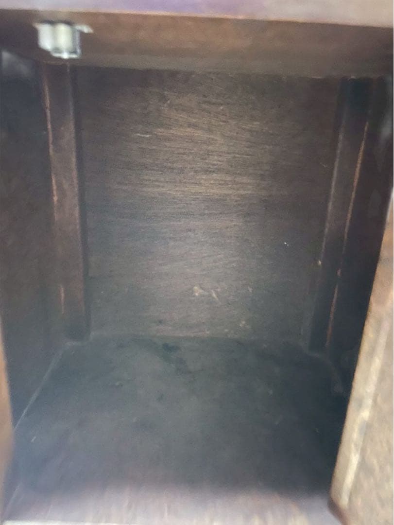 時をかける電話台　アンティーク 木製飾り棚