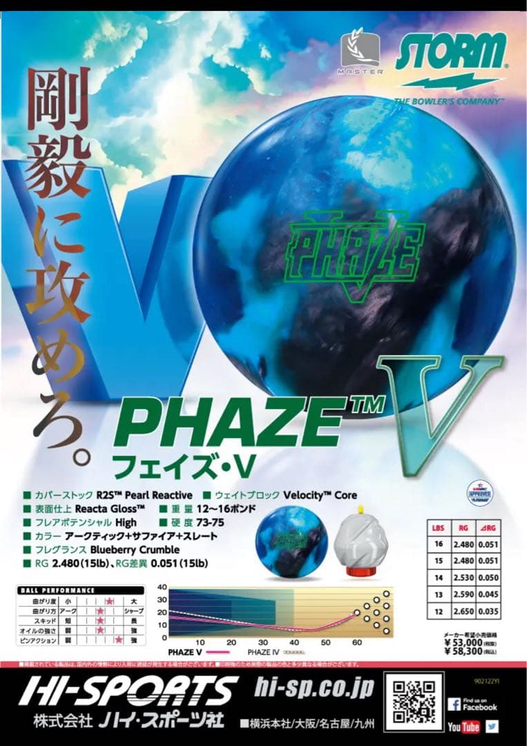 5*5様 新品PHASE V ボウリングボール15P