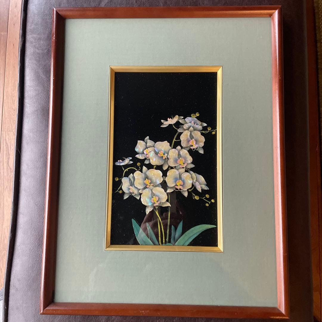 螺鈿細工◎胡蝶蘭◎工芸絵画