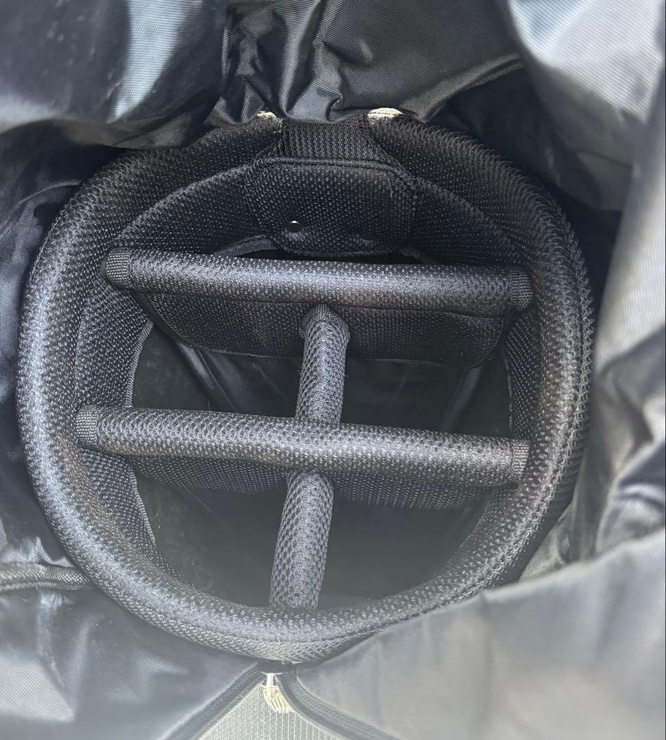 adidas アディダス キャディバッグ ブラック×ホワイト フード付き 4分割