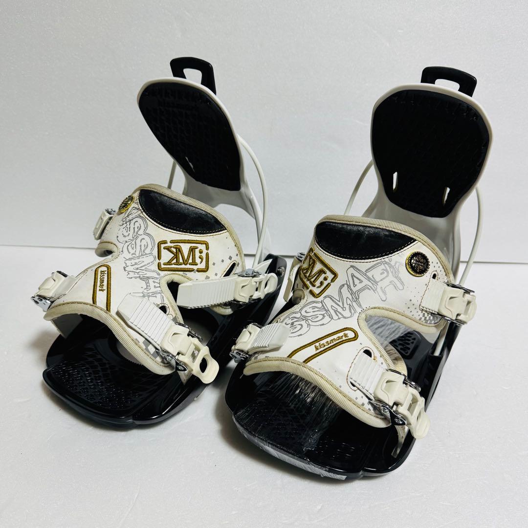 mサイズ　Kissmark スノーボード ビンディング ホワイト/ブラック