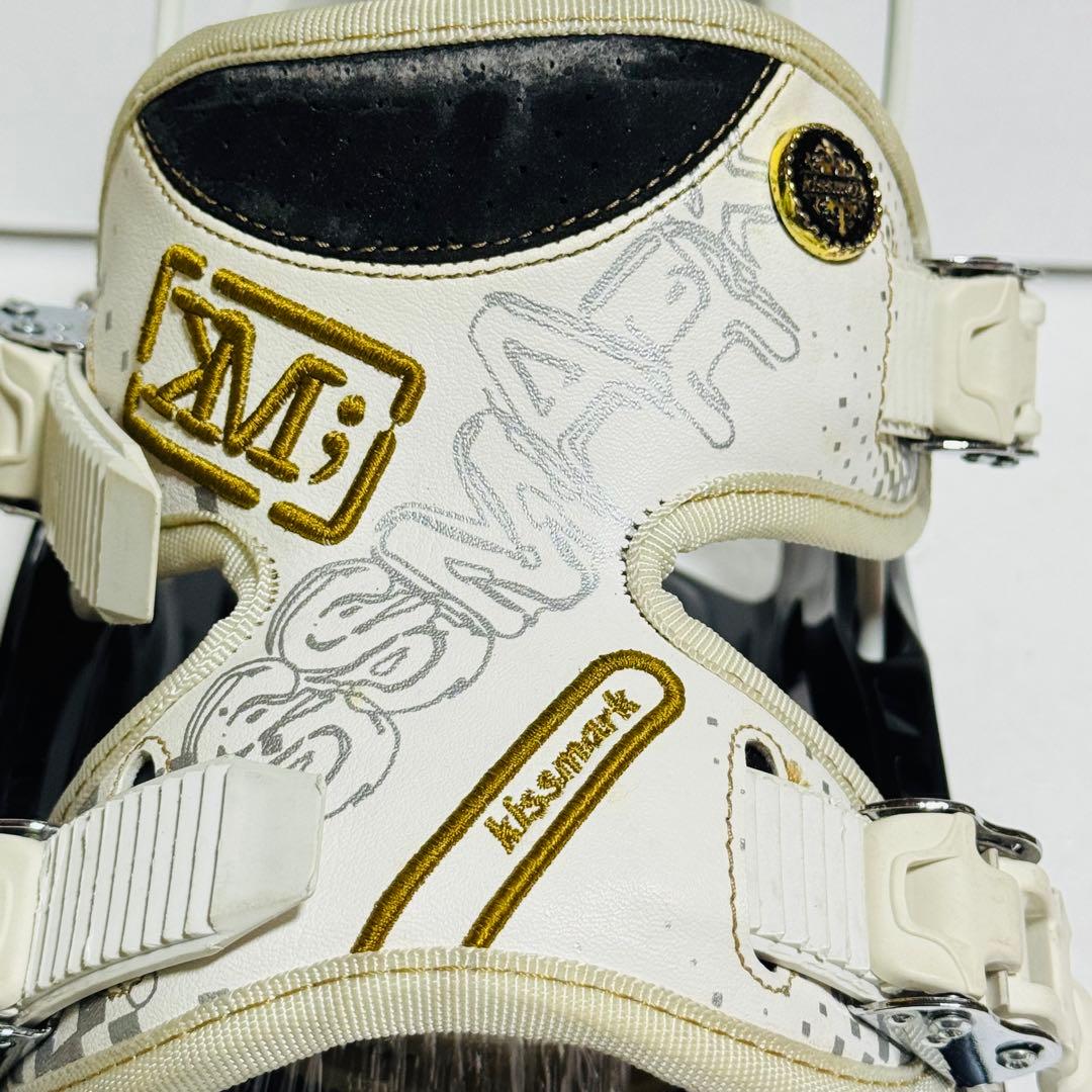 mサイズ　Kissmark スノーボード ビンディング ホワイト/ブラック